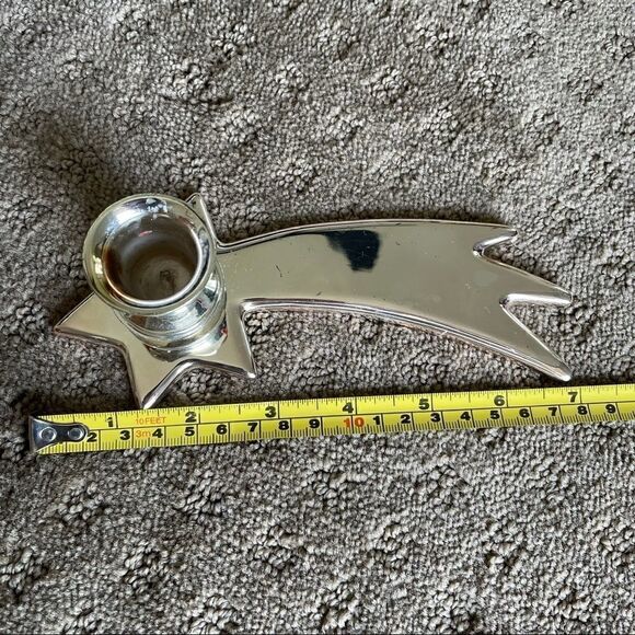 Silver Plated Christmas Star Candle Holder with Felt Protection - Picture 7 of 10